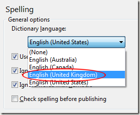 british english spell check